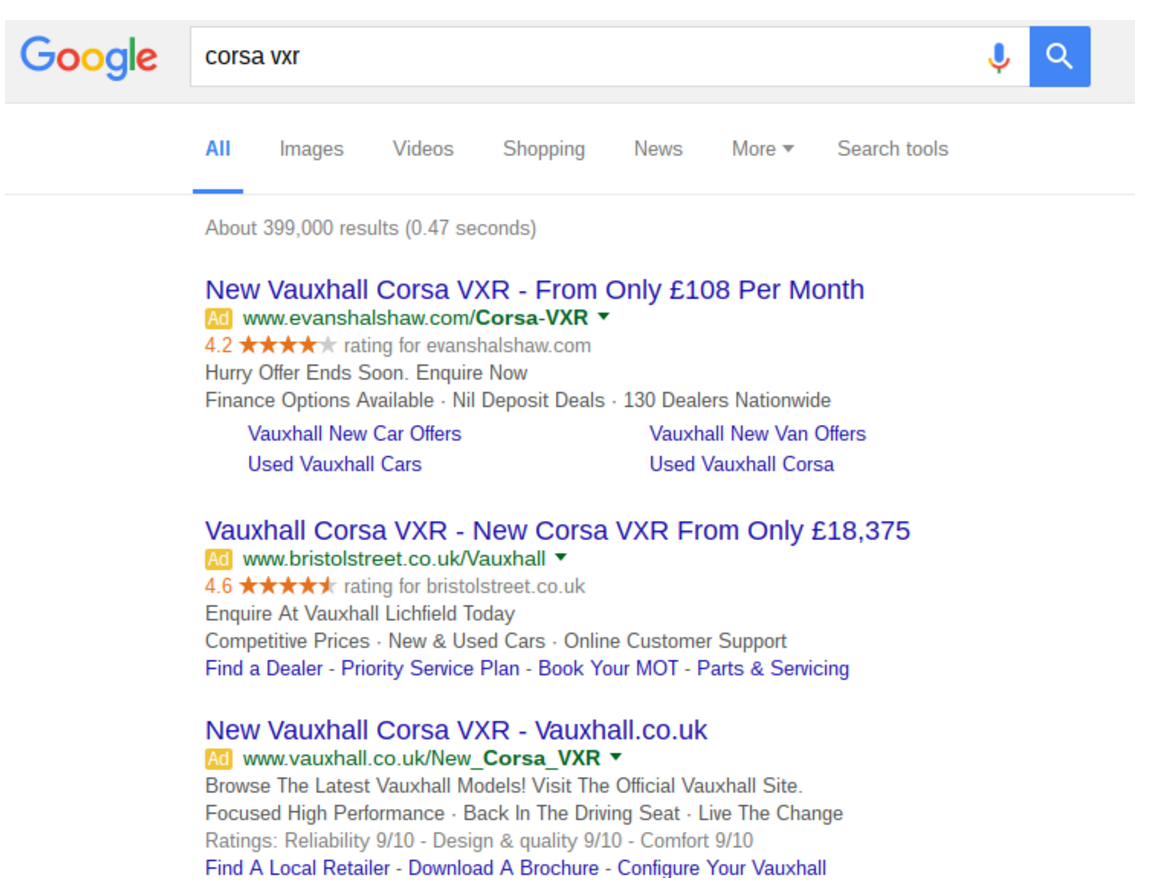 Corsa ads
