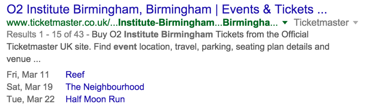 Example Event Schema Listing
