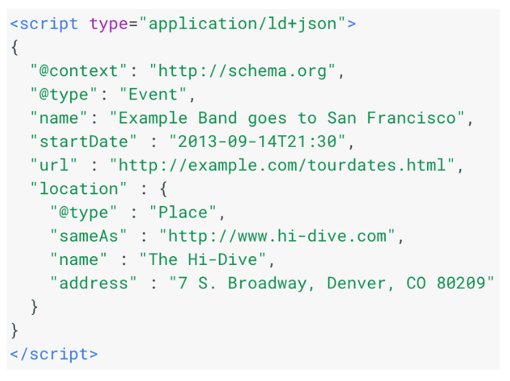 JSON-LD Event Schema