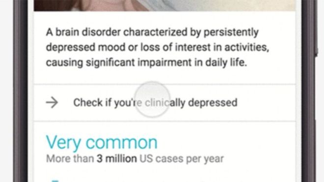 Google ask people if depressed