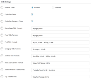 Wordpress all in one general settings