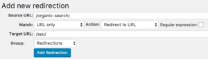 wordpress 301 redirects set up