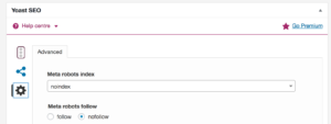 Yoast SEO noindex setting