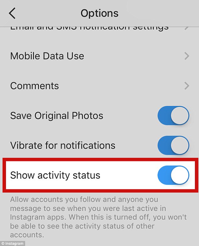 Instagram active status