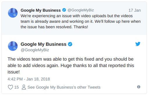 Google My Business Twitter
