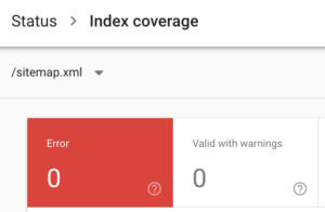 Index Coverage Report - Sitemap Filter