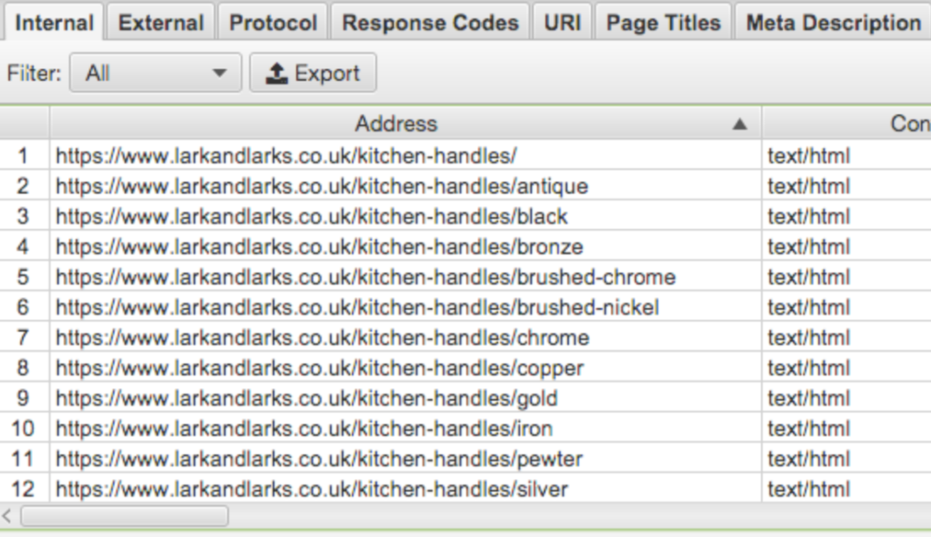subcategory pages