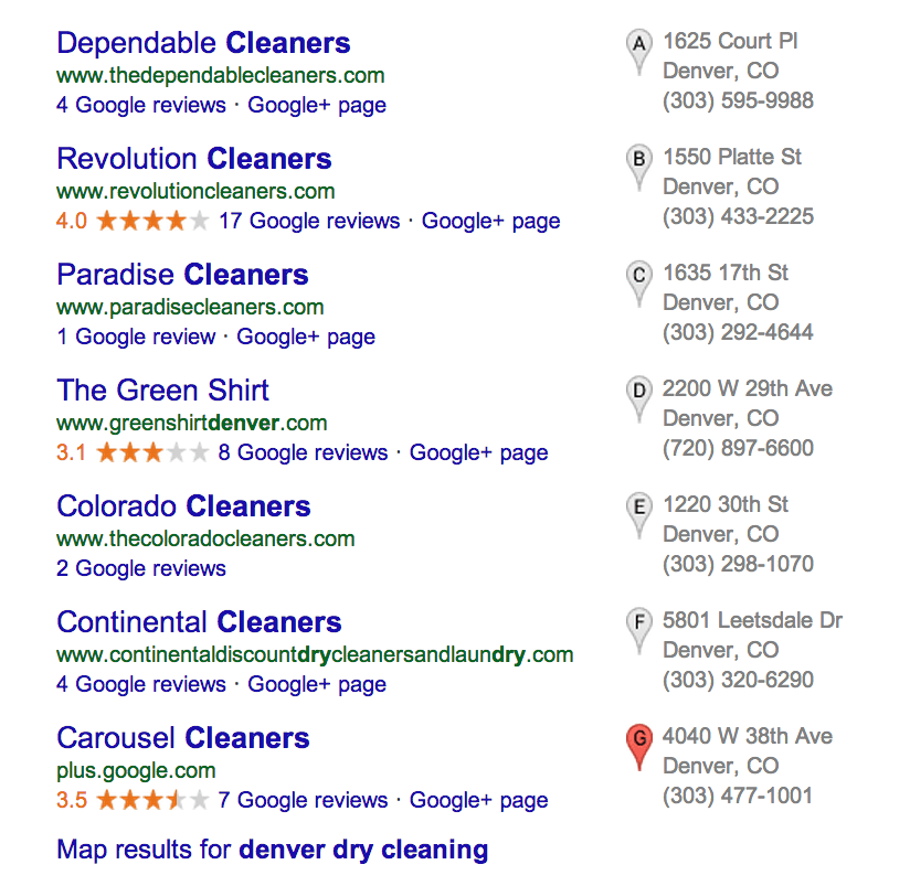 screenshot of google my business